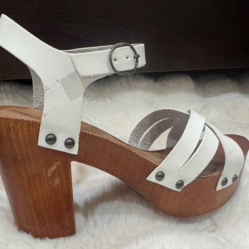 Madden Girl White Cross-Strap Sandals - Picture 7 of 7